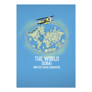 Impression Photo La carte du Monde de Dubaï Émirats arabes unis
