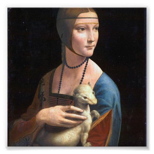 Impression Photo La dame avec la belette de Léonard de Vinci (Devant)