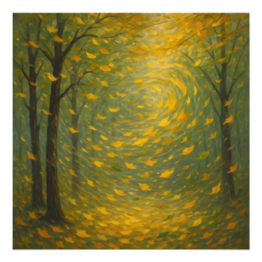 Impression Photo La Danse de l'Automne Doré : Un Tourbillon de Feui (Devant)