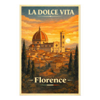 La Dolce Vita - Affiche de voyage vintage de Flore