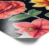 Impression Photo La floraison éclate : un design floral dynamique (Coin)