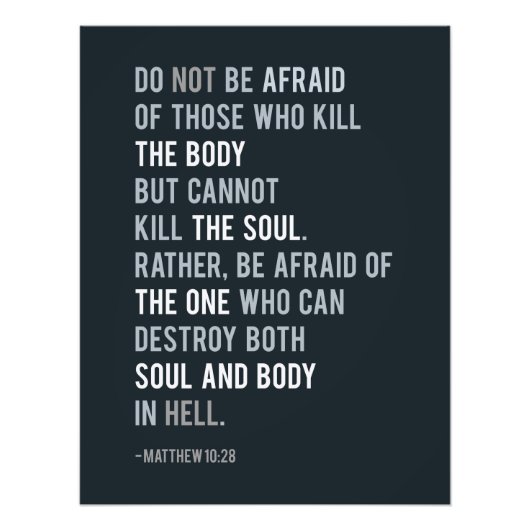 Impression Photo La foi chrétienne Bible Verse matthew 10:28 Vérité (Devant)