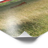 Impression Photo La Grange Rouge Et Les Chevaux (Coin)