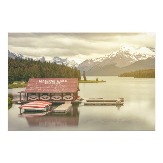 Impression Photo La maison de bord du lac Maligne (Devant)
