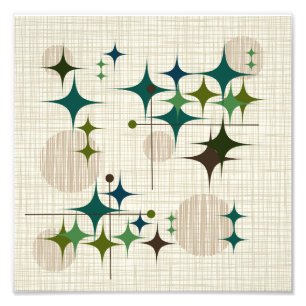 Impression Photo La moitié du siècle Starbursts moderne et globes