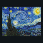 Impression Photo La nuit étoilée par Vincent van Gogh<br><div class="desc">La nuit étoilée,  1889 par Vincent van Gogh. Il représente la vue depuis la fenêtre est de sa chambre d'asile à Saint-Rémy-de-Provence,  juste avant le lever du soleil,  avec l'ajout d'un village imaginaire.</div>