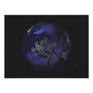 Impression Photo La pleine terre la nuit montrant les lumières 3 d