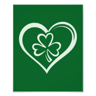 Impression Photo La Saint-Patrick drôle Shamrock Cœur Irlandais