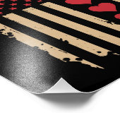 Impression Photo La Saint-Valentin Drapeau américain Cœurs  (Coin)