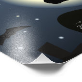 Impression Photo la scène d'halloween de la sorcière volante (Coin)