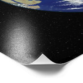 Impression Photo La Terre entièrement éclairée centrée sur l'Asie (Coin)