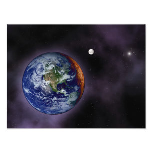 Impression Photo La terre montrée aux bords externes