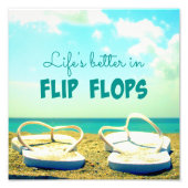 Impression Photo La vie est meilleure à Flip Flops (Devant)