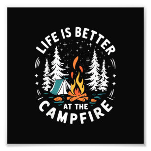 Impression Photo La vie est meilleure au feu de camp drôle de campi