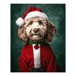 Impression Photo Labradoodle en fête de Noël