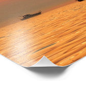 Impression Photo Lac Michigan Coucher de soleil et bateaux (Coin)