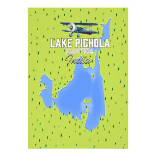Impression Photo lac Pichola, Inde affiche de voyage carte.