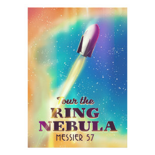 Impression Photo L'affiche de voyage spatial de la Nebula anneaux (