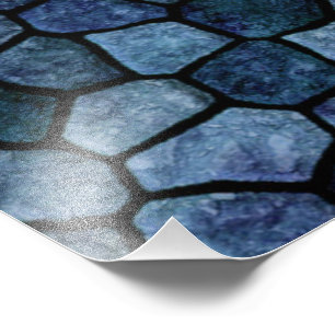 Impression Photo Lagune Bleue Minuit Pavé Patchwork Terrazo Pat