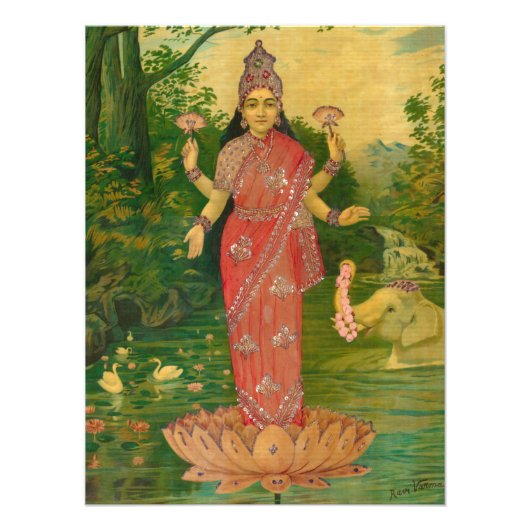 Impression Photo Lakshmi par Raja Ravi Varma (Devant)