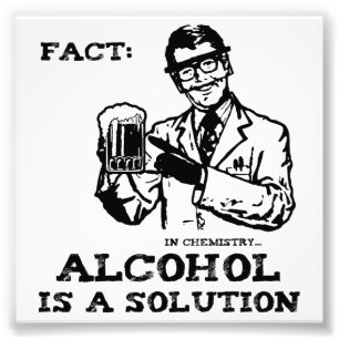Impression Photo L'alcool est une solution en chimie