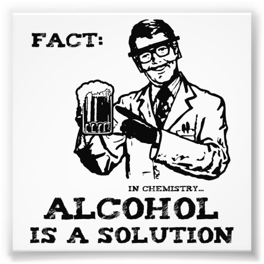Impression Photo L'alcool est une solution en chimie (Devant)