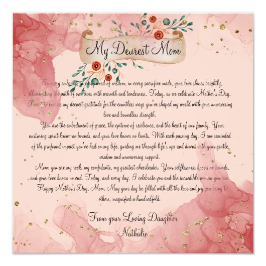 Impression Photo L'amour de maman : un hommage intemporel à maman (Devant)