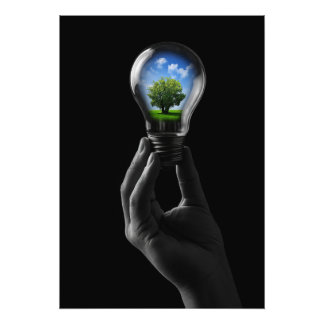 Impression Photo Lamp with a tree for a sustainable future