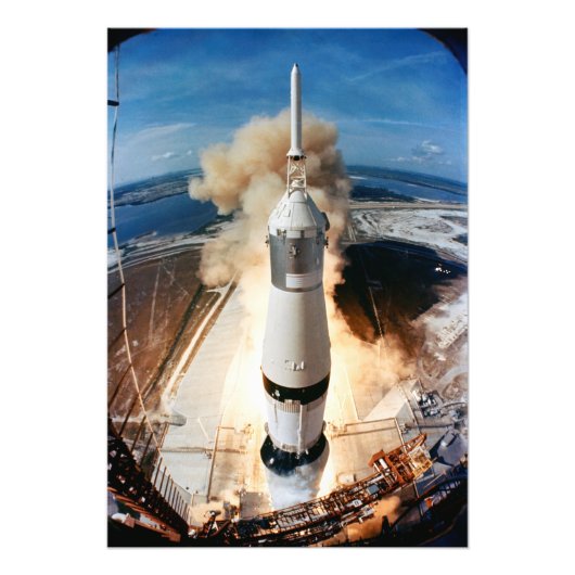 Impression Photo Lancement de la fusée Apollo Saturn V vers la Lune (Devant)