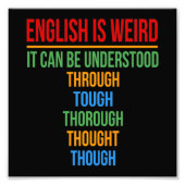 Impression Photo L'Anglais Est Étrange Langue Enseignant Grammaire (Devant)