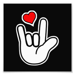 Impression Photo Langue des signes I Love You Sign