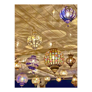 Impression Photo Lanternes colorées - Marrakech, Maroc