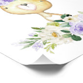 Impression Photo Lapin Bébé, Animaux De Bois, Boho, Fleurs Violette (Coin)