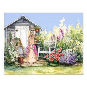 Impression Photo Lapin Classique Rose Veste Abri de Jardin