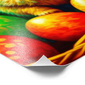 Impression Photo Lapin de Pâques peint avec des oeufs (Coin)