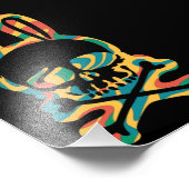 Impression Photo Lapin de Pâques Retro Tie Dye Bunny Ski Cross Bone (Coin)