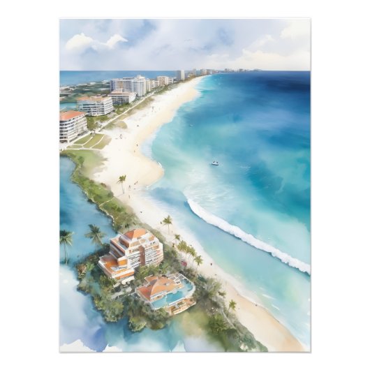 Impression Photo L'aquarelle de Cancun (Devant)