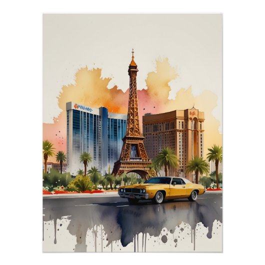 Impression Photo L'aquarelle de Las Vegas (Devant)