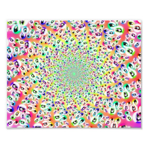 Impression Photo L'arc-en-ciel psychédélique observe le mandala
