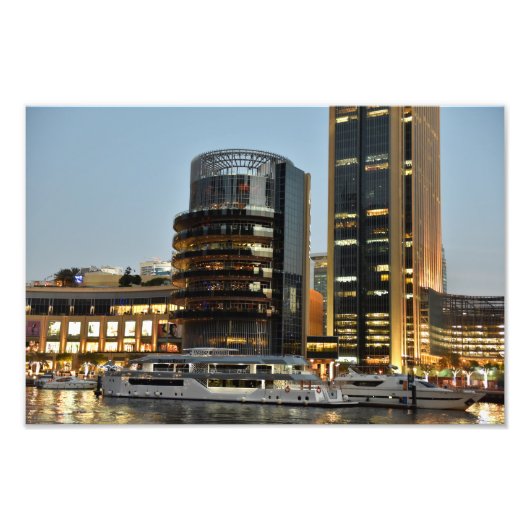 Impression Photo L'architecture de Dubaï la nuit (Devant)