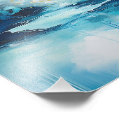 Impression Photo Larmes d'azur Abstrait Bleu (Coin)