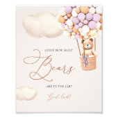 Impression Photo Lavande Ours Ballons Devinez Combien d'ours Signer (Devant)