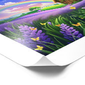 Impression Photo Lavender Field Rainbow Cottage Dream (Coin)