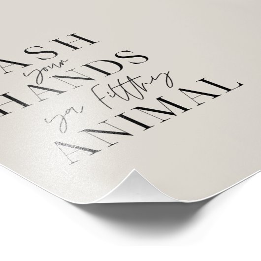 Impression Photo Lavez-vous les mains, saleté animal (Coin)