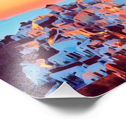 Impression Photo ldp SANTORINI - panorama - par nuit (Coin)