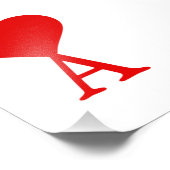 Impression Photo Le A initial avec un grand coeur rouge (Coin)