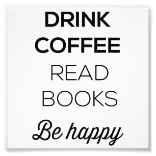 Impression Photo Le café de boissons a lu des livres soit heureux
