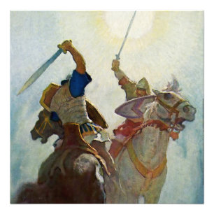 Impression Photo « Le combat à l'épée fut féroce » par NC Wyeth