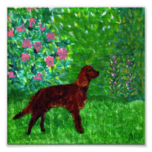 Impression Photo Le couteau rouge dans l'art du chien de jardin