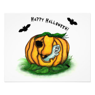 Impression Photo Le fantôme d'Halloween, chauve-souris, fantôme et 